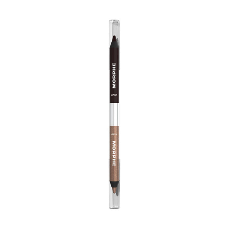 MORPHE Bi-liner Dual-ended Gel Eyepencil- Want Or Need Dark Brown/Shimmer Brown, 0.5g+0.5g, Buy from Indicrest