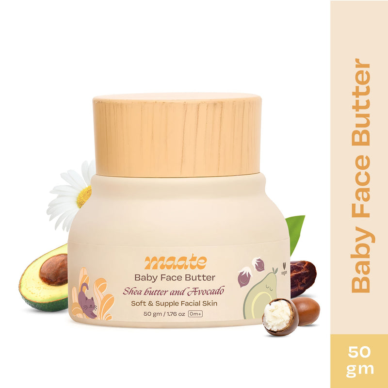 Maate Baby Face Butter Cream Moisturizer with Avocado & Shea Butter for Soft & Supple Skin, 50gm, Buy from Indicrest