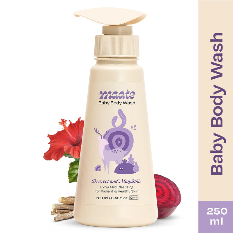 Maate Baby Body Wash Lotion with Kokum Butter & Orange Oil, Face & Body Moisturizer, 250ml, Buy from Indicrest