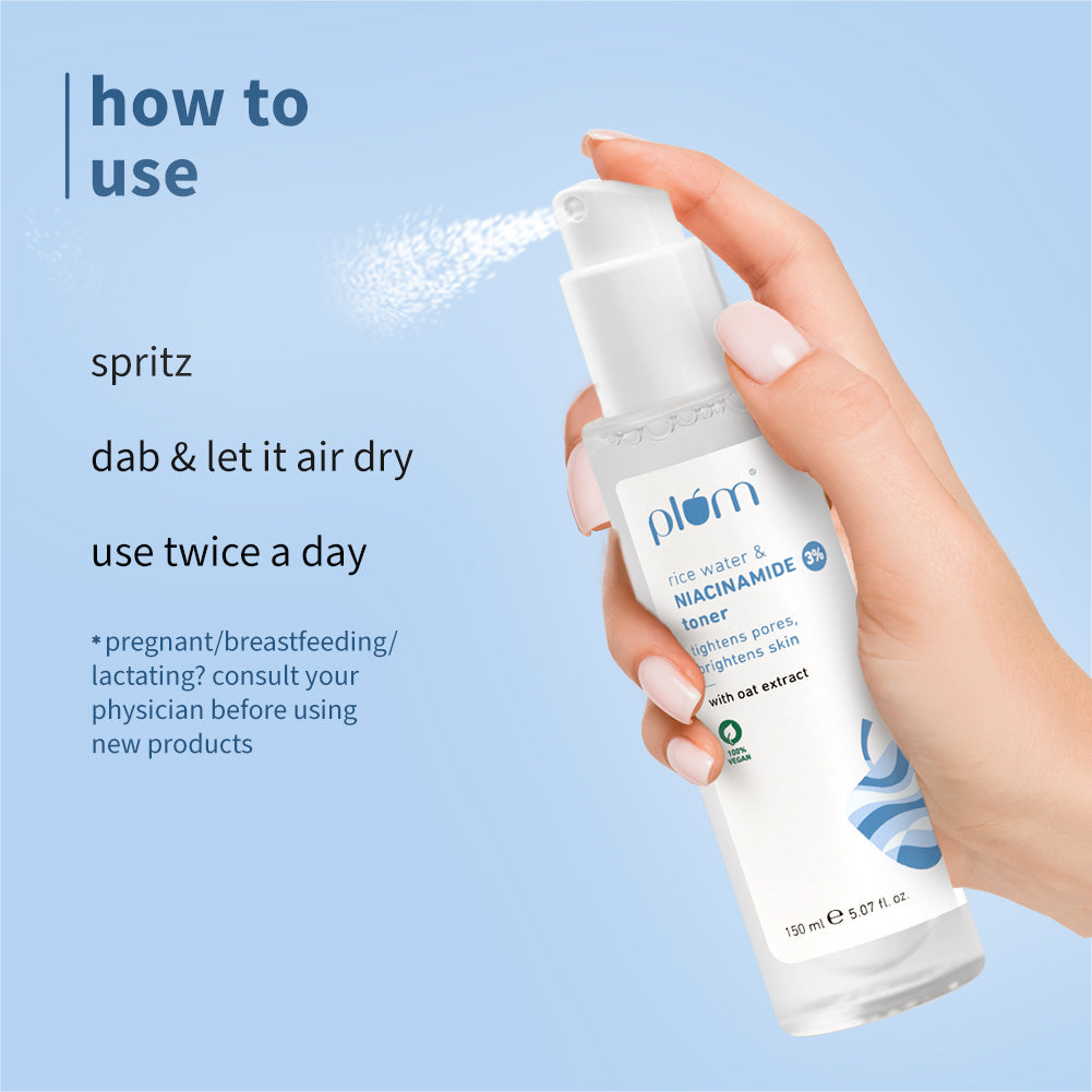 Plum 3% Niacinamide & Rice Water Toner for Bright Skin | Reduces Pores In 3 Days | Alcohol-Free | Dermat-Tested, 150ml Buy at Indicrest Image 5