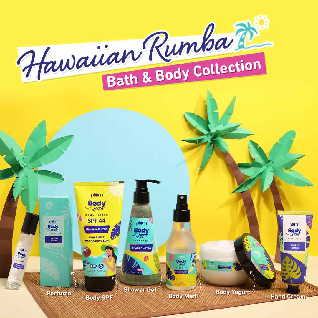 Plum Hawaiian Rumba Shower Gel by Plum BodyLovin' | SLS-Free | Hydrating Formula | Fresh Beachy Fragrance | Aloe-Infused Body Wash, 240ml Buy at Indicrest Image 6