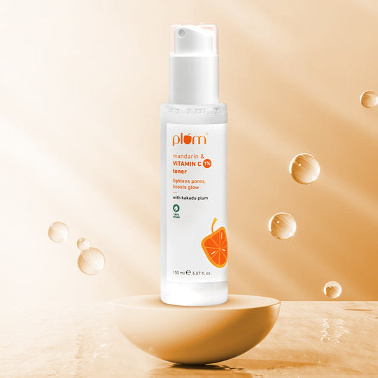 Plum Vitamin C Face Toner with Mandarin & Kakadu Plum | Boosts Glow | Fades Dark Spots & Hyperpigmentation | Tightens Pores, 150ml Buy at Indicrest