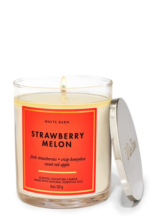 Bath & Body Works Strawberry Melon Signature Single Wick Candle, 227 g / 8 oz Buy at Indicrest