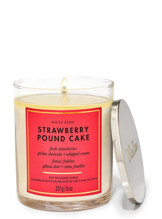 Bath & Body Works Strawberry Pound Cake Single Wick Candle, 227 g / 8 oz Buy at Indicrest