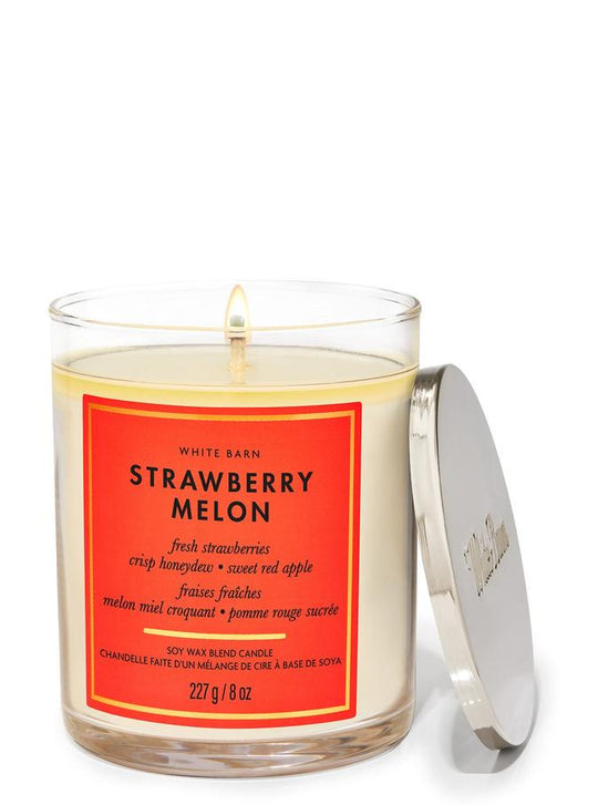 Bath & Body Works Strawberry Melon Single Wick Candle, 227 g / 8 oz Buy at Indicrest