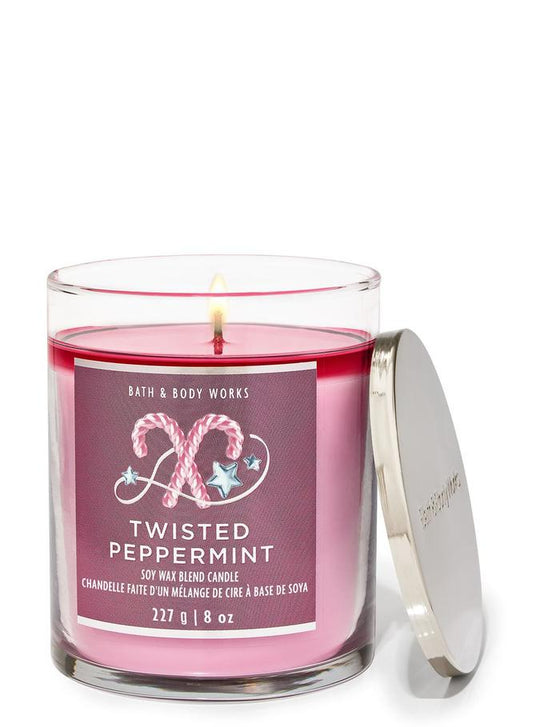 Bath & Body Works Twisted Peppermint Single Wick Candle, 227 g / 8 oz Buy at Indicrest