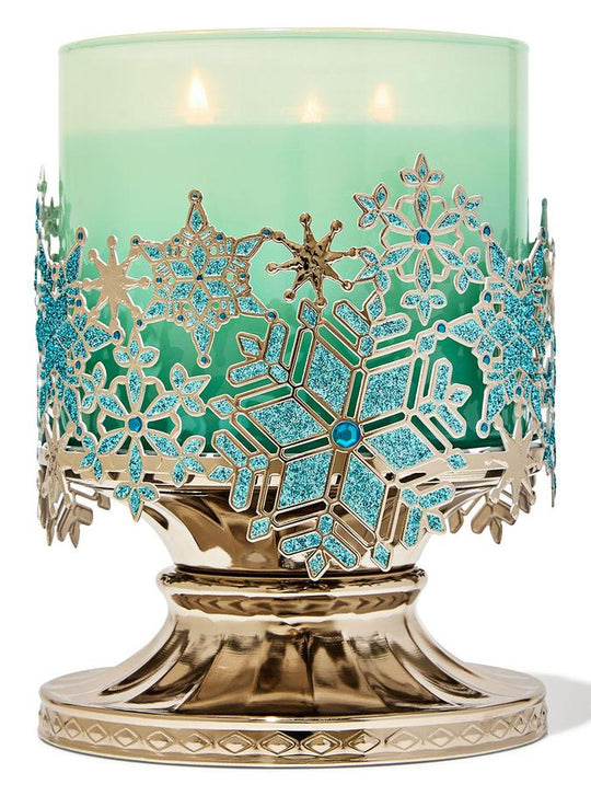 Bath & Body Works Stained Glass Snowflakes 3-Wick Candle Holder, 1 pcs Buy at Indicrest