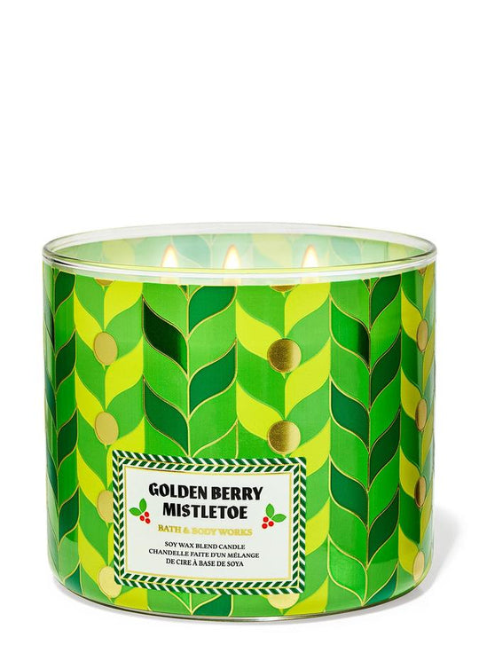 Bath & Body Works Golden Berry Mistletoe 3-Wick Candle, 411 g/14.5 oz Buy at Indicrest