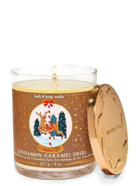 Bath & Body Works Cinnamon Caramel Swirl Single Wick Candle, 227 g / 8 oz Buy at Indicrest
