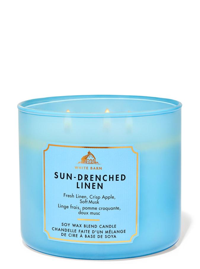 Bath & Body Works Sun-Drenched Linen 3-Wick Candle, 411 g/ 14.5 oz Buy at Indicrest Image 2