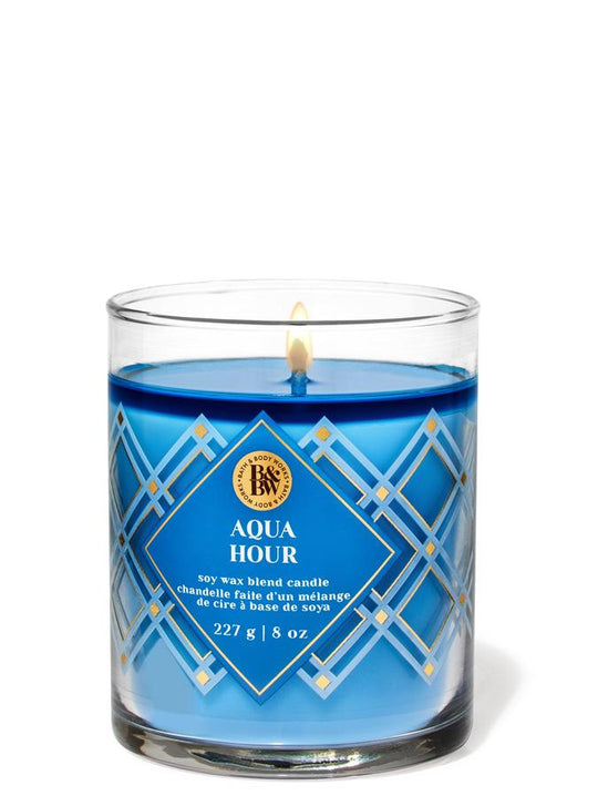 Bath & Body Works Aqua Hour Single Wick Candle, 227g / 8 oz Buy at Indicrest