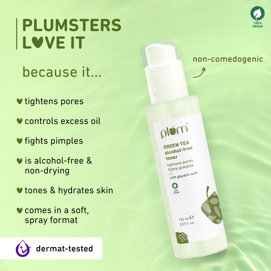 Plum Green Tea Alcohol-Free, Pore Tightening Face Toner | Tightens Pores | Non-Comedogenic | Dermat-Tested, 200ml Buy at Indicrest Image 10