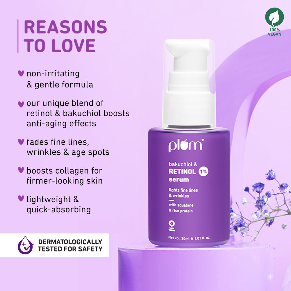 Plum 1% Retinol Serum for Face with Bakuchiol | Reduces Fine Lines & Wrinkles | Boosts Collagen, 30ml Buy at Indicrest Image 10