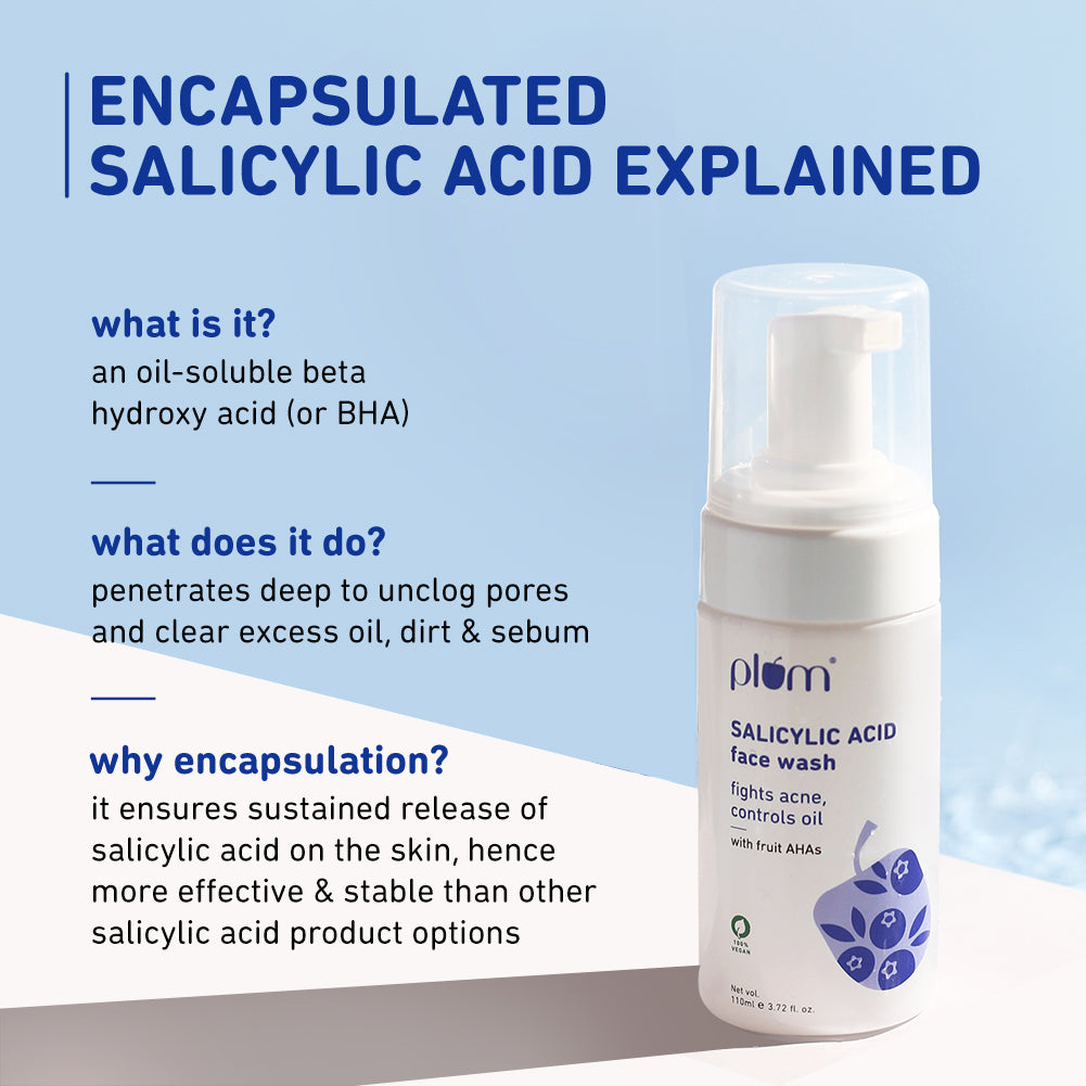 Plum 1% Encapsulated Salicylic Acid Foaming Face Wash for Acne | Fights Acne | Controls Oil | Smoothens Skin, 110ml Buy at Indicrest Image 13