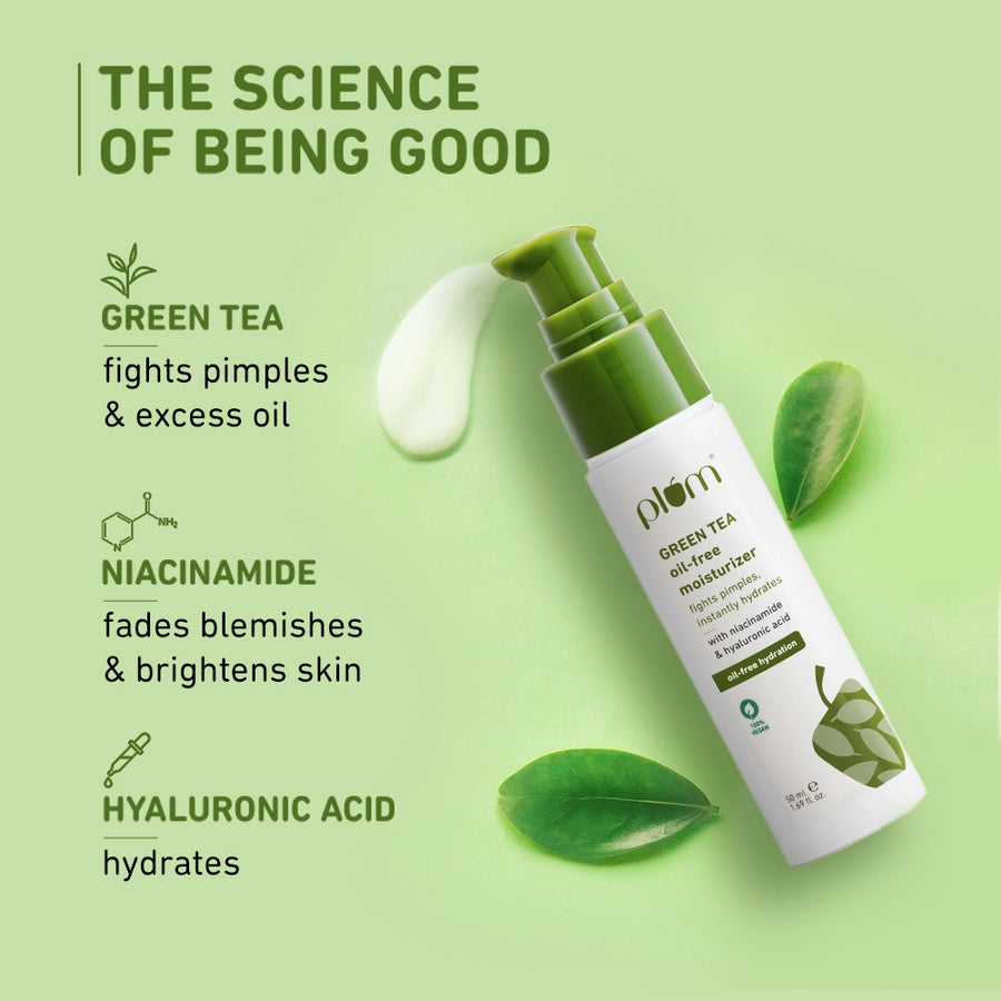 Plum Green Tea Oil-Free Moisturizer for Oily Skin | Fights Acne & Controls Oil | Non-Comedogenic, 50ml Buy at Indicrest Image 5