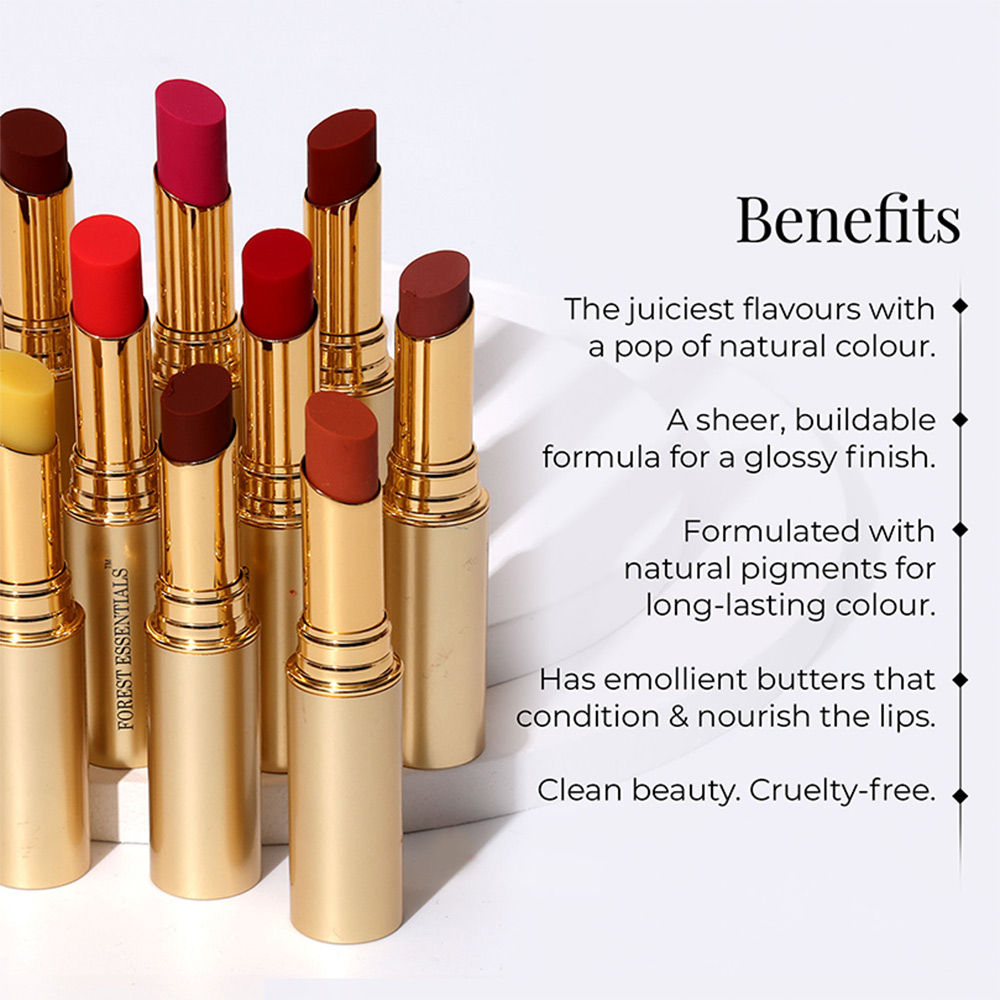 Forest Essentials Tinted Lip Serum in Anar Rasa - Natural Tinted Lip Balm, 2.2g