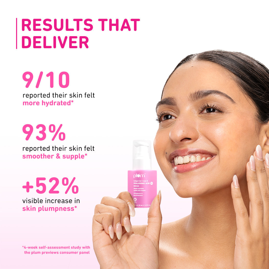 Plum 2% Hyaluronic Acid Serum for Face with Bulgarian Rose | Deeply Hydrates | Calms Inflammation | Plumps-Up Skin, 30ml Buy at Indicrest Image 5