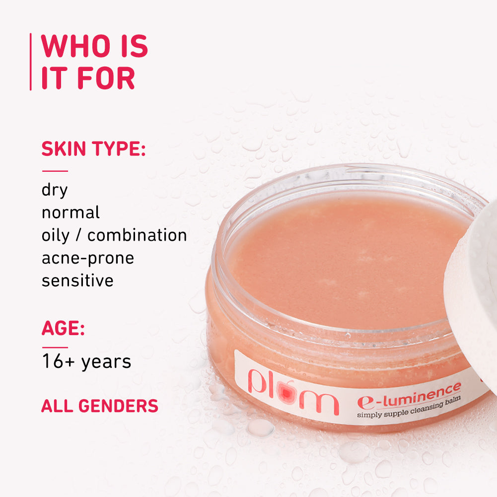Plum E-Luminence Simply Supple Cleansing Balm For Normal, Dry Skin | Melts Makeup | Gentle, Non-Drying Makeup Remover, 90g Buy at Indicrest Image 5