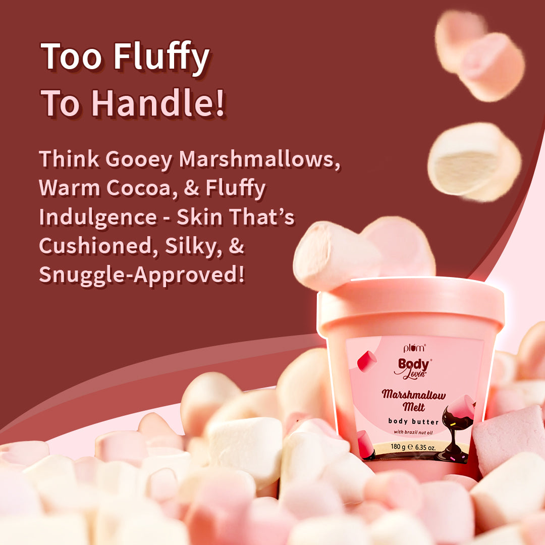 Plum Marshmallow Melt Body Butter by Plum BodyLovin' | Deep Moisturization | Shea Butter & Brazil Nut Oil | Cozy Cocoa Fragrance | Non-Greasy & Lightweight, 180g Buy at Indicrest Image 6