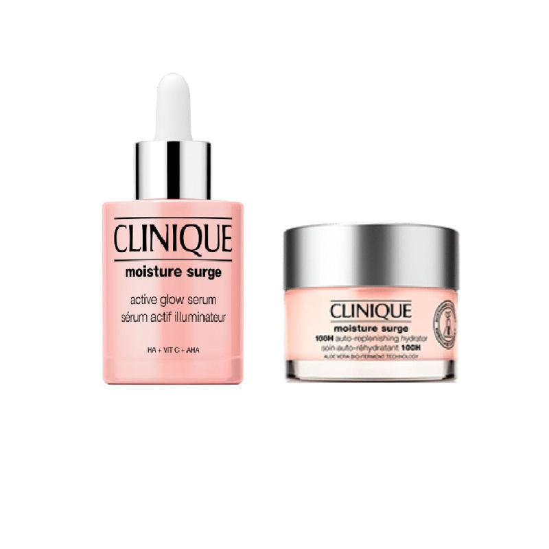 Clinique Moisture Surge Duo, Glow Serum + 100H Moisturiser, 2pcs