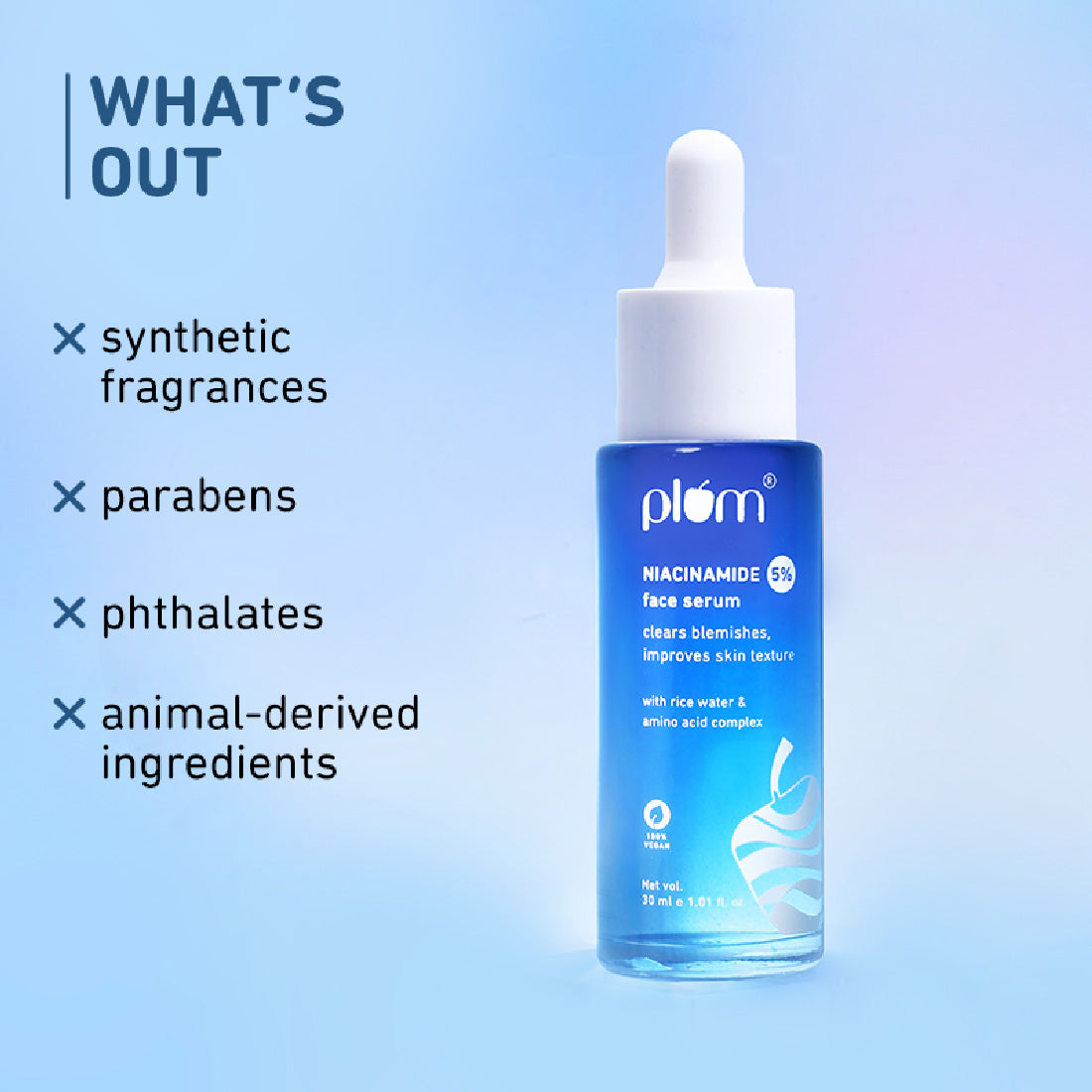 Plum 5% Niacinamide & Rice Water Brightening Face Serum | Brightens Skin | Improves Skin Texture for Women & Men | All Skin Types, 30ml Buy at Indicrest Image 7