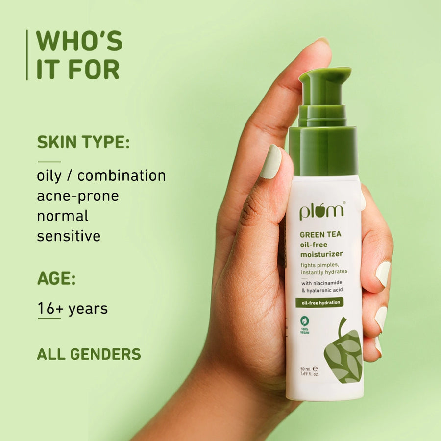 Plum Green Tea Oil-Free Moisturizer for Oily Skin | Fights Acne & Controls Oil | Non-Comedogenic, 50ml Buy at Indicrest Image 8
