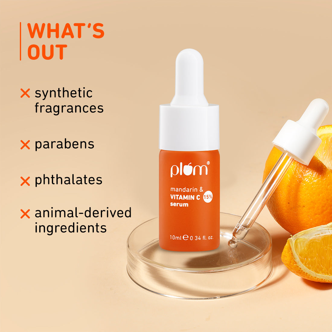 Plum 15% Vitamin C Face Serum with Mandarin (10ml) | Boosts Glow | Fades Dark Spots | Fights Hyperpigmentation, 10ml Buy at Indicrest Image 7
