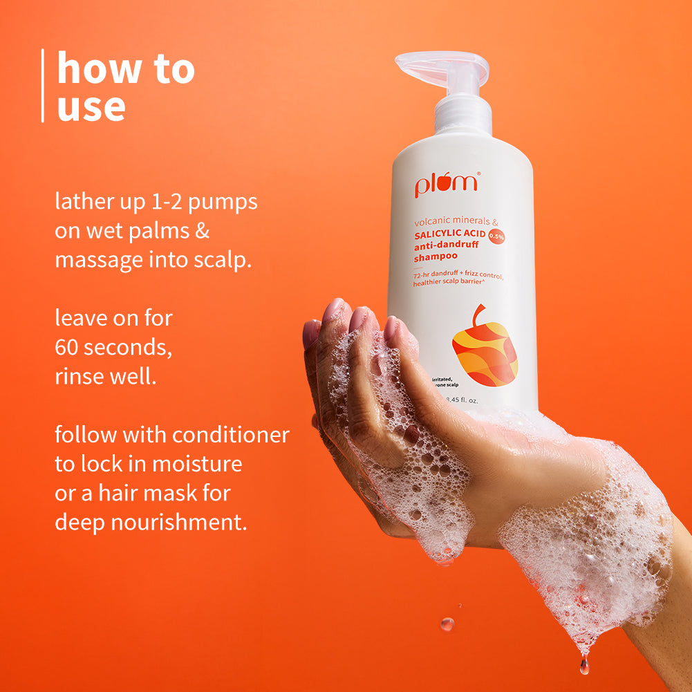 Plum Anti-Dandruff Shampoo with Volcanic Minerals & 0.5% Salicylic Acid | 72-Hr Dandruff & Frizz Control | Prevents Dry Hair, 250ml Buy at Indicrest Image 5