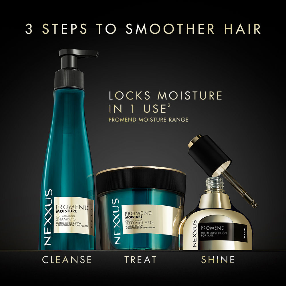 Nexxus Moisture Collagenizing Bond Treatment Mask + Oil Resurrection Hair Serum Combo, 2pcs