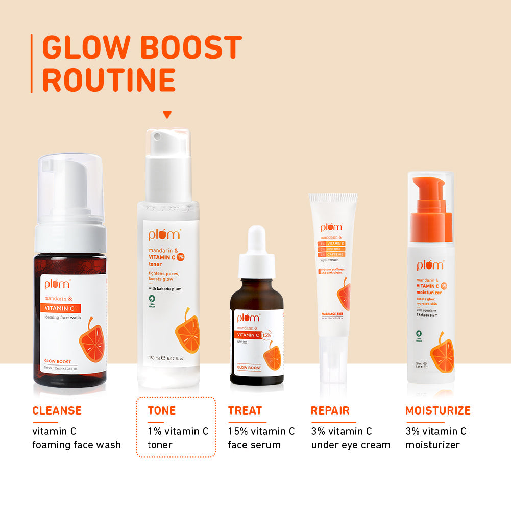 Plum Vitamin C Face Toner with Mandarin & Kakadu Plum | Boosts Glow | Fades Dark Spots & Hyperpigmentation | Tightens Pores, 150ml Buy at Indicrest Image 8