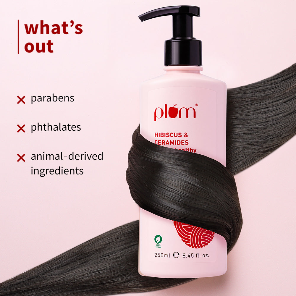 Plum Hibiscus & Ceramides Shampoo for Split Ends | Boosts Hair Growth | Prevents Split Ends, 250ml Buy at Indicrest Image 7