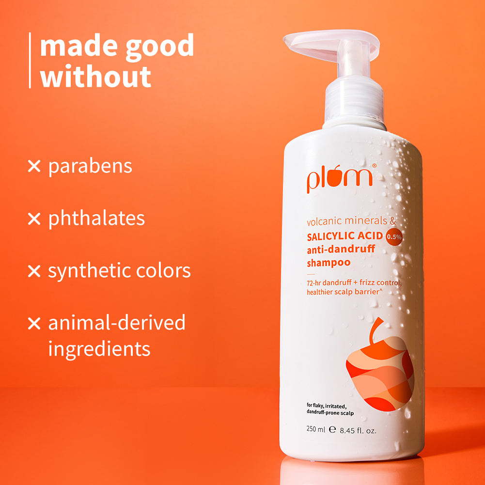 Plum Anti-Dandruff Shampoo with Volcanic Minerals & 0.5% Salicylic Acid | 72-Hr Dandruff & Frizz Control | Prevents Dry Hair, 250ml Buy at Indicrest Image 7