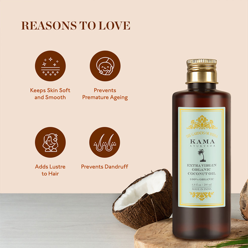 Kama Ayurveda Extra Virgin Organic Coconut Hair Oil, 200ml
