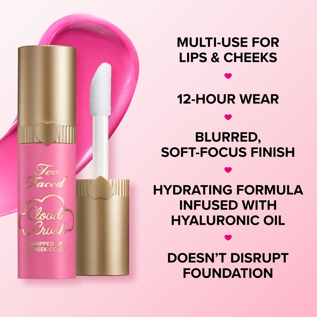 Too Faced Cloud Crushed Whipped Nude Lip & Cheek Color - Headliner, 4.3g