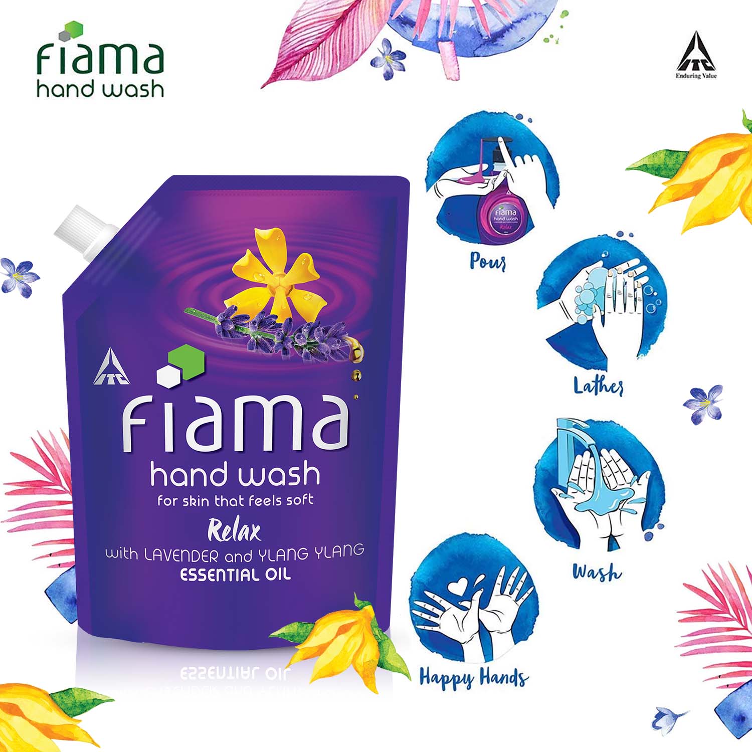 Fiama Relax Hand Wash- Lavender and Ylang Ylang, 350ml Buy at Indicrest Image 4