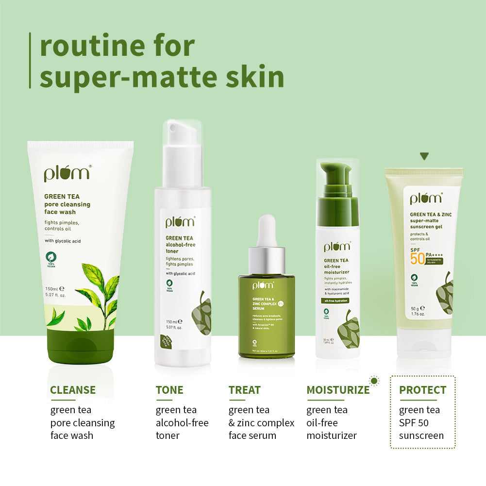 Plum Green Tea & Zinc Super-Matte SPF 50 Sunscreen Gel for Oily Skin | Instant Oil Reduction| 120-Min Water Resistant | Dermat-Tested | No White Cast, 50g Buy at Indicrest Image 10