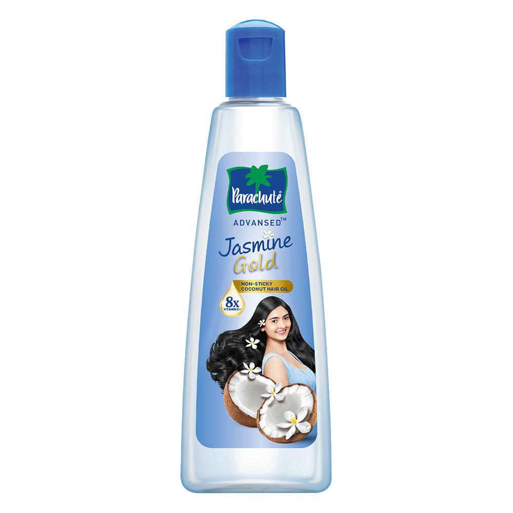 Parachute Advansed Jasmine Gold Coconut Hair Oil, Vitamin-E, Super Shiny Hair, Non-sticky, 500ml Buy at Indicrest Image 2