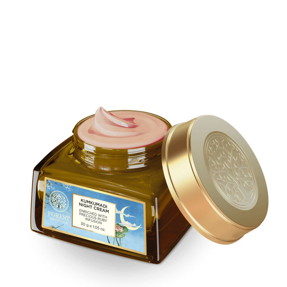 Forest Essentials Kumkumadi Night Cream - Night Face Cream with Vitamin C, Kumkumadi Tailam, 30g