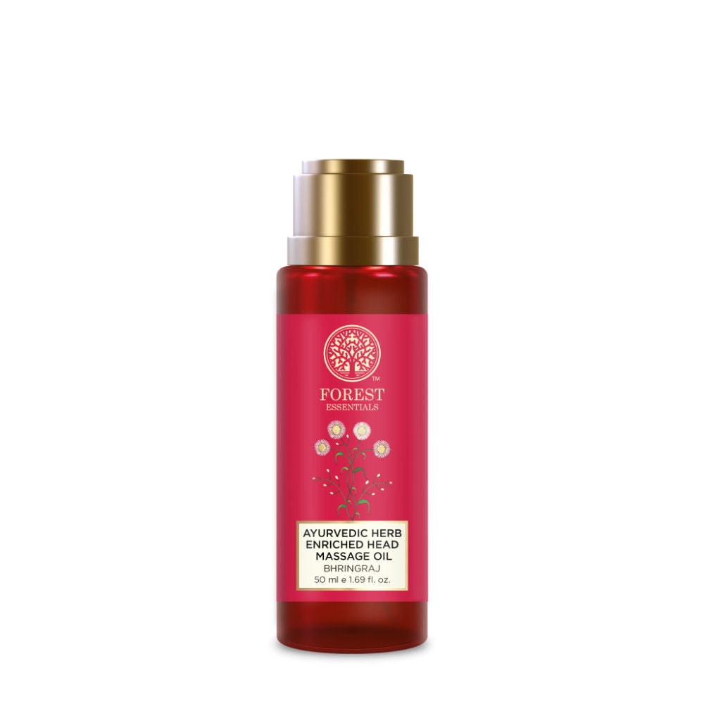Forest Essentials Ayurvedic Herb Enriched Head Massage Oil Bhringraj - Anti Dandruff Hair Oil, 50ml