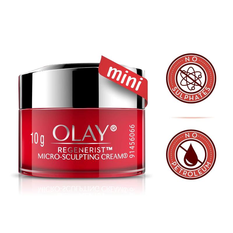Olay Regenerist Microsculpting Day Cream, Plump & Bouncy Skin With Hyaluronic Acid & Peptides, 10g Buy at Indicrest Image 9