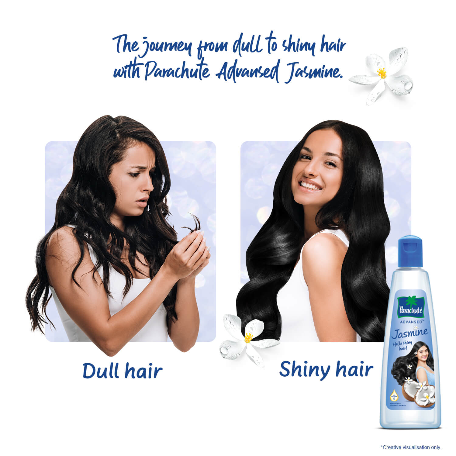 Parachute Advansed Jasmine Coconut Hair Oil, Vitamin E for Healthy Shiny Hair, Non-sticky, 300ml Buy at Indicrest Image 6