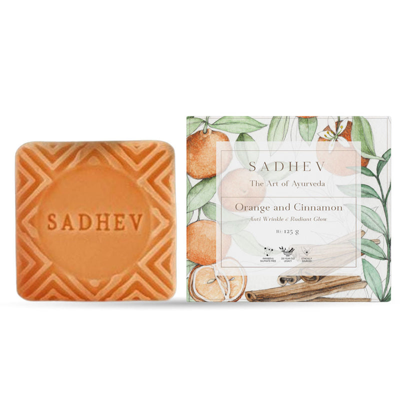 Sadhev Anti Wrinkle Bathing Bar - Orange & Cinmon, 125g, Buy from Indicrest