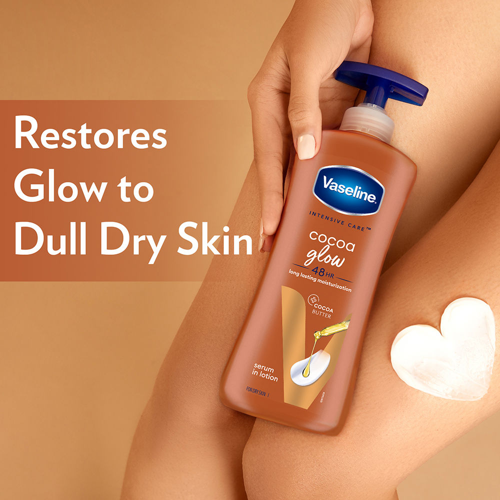 Vaseline Intensive Care Cocoa Glow 48 HR Long Lasting Serum In Lotion With 100% Pure Cocoa & Shea Butter, 400ml Buy at Indicrest Image 3