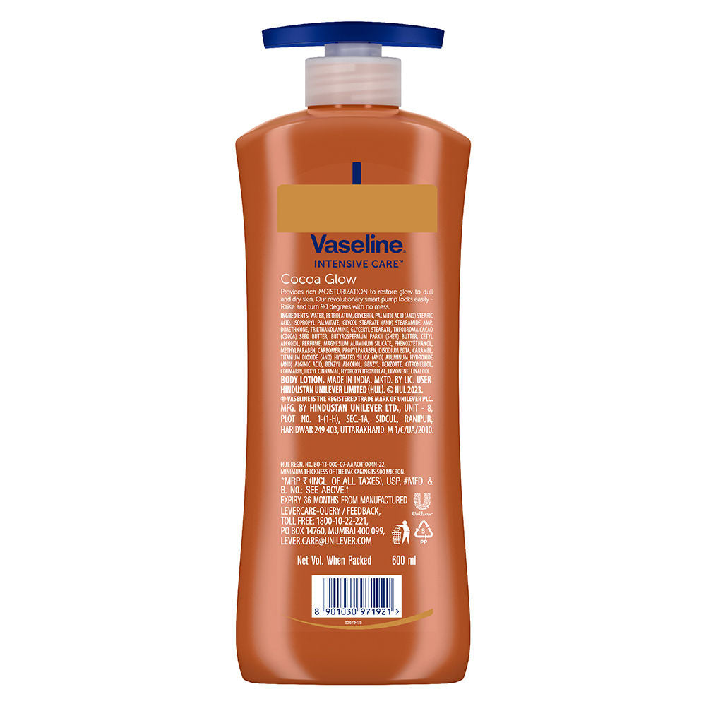 Vaseline Cocoa Glow Serum In Lotion, 600ml, 100% Pure Cocoa & Shea Butter for Glowing & Soft Skin Buy at Indicrest Image 8