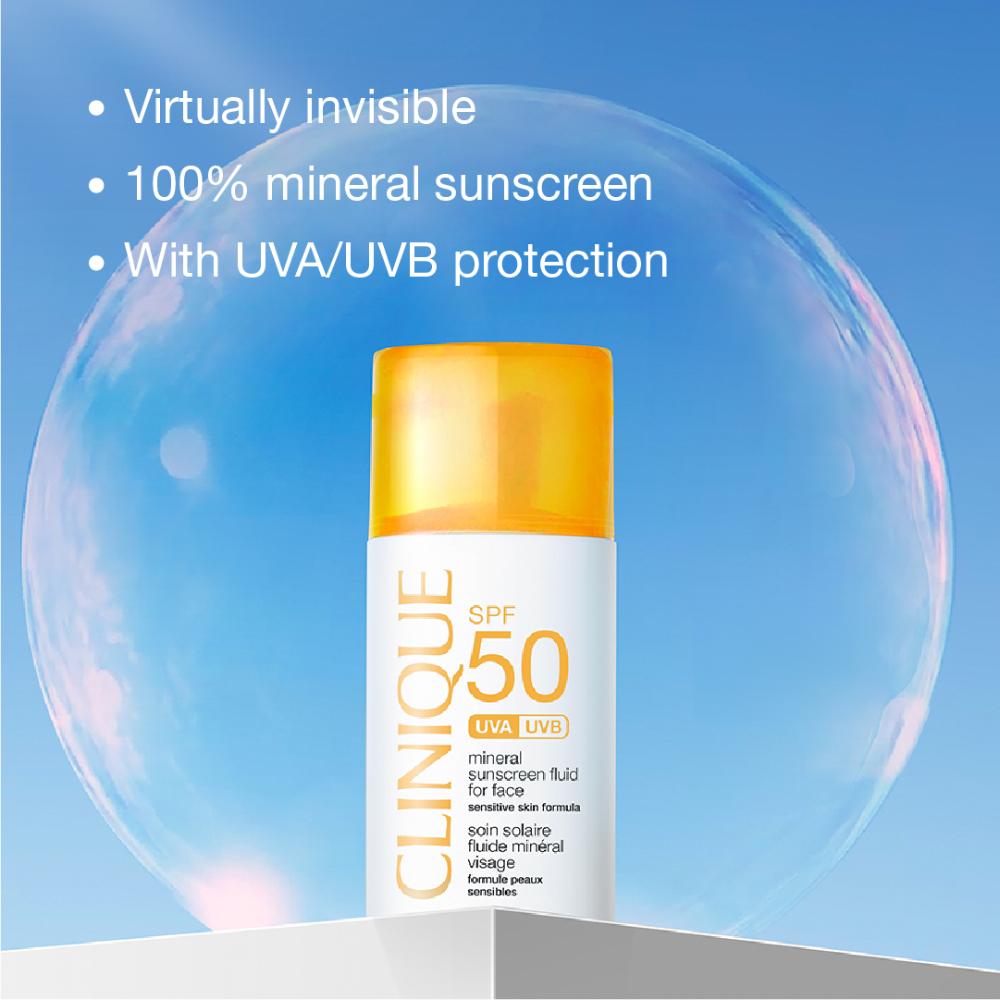 Clinique SPF 50 UVA/UVB Mineral Sunscreen Fluid For Face, 30ml
