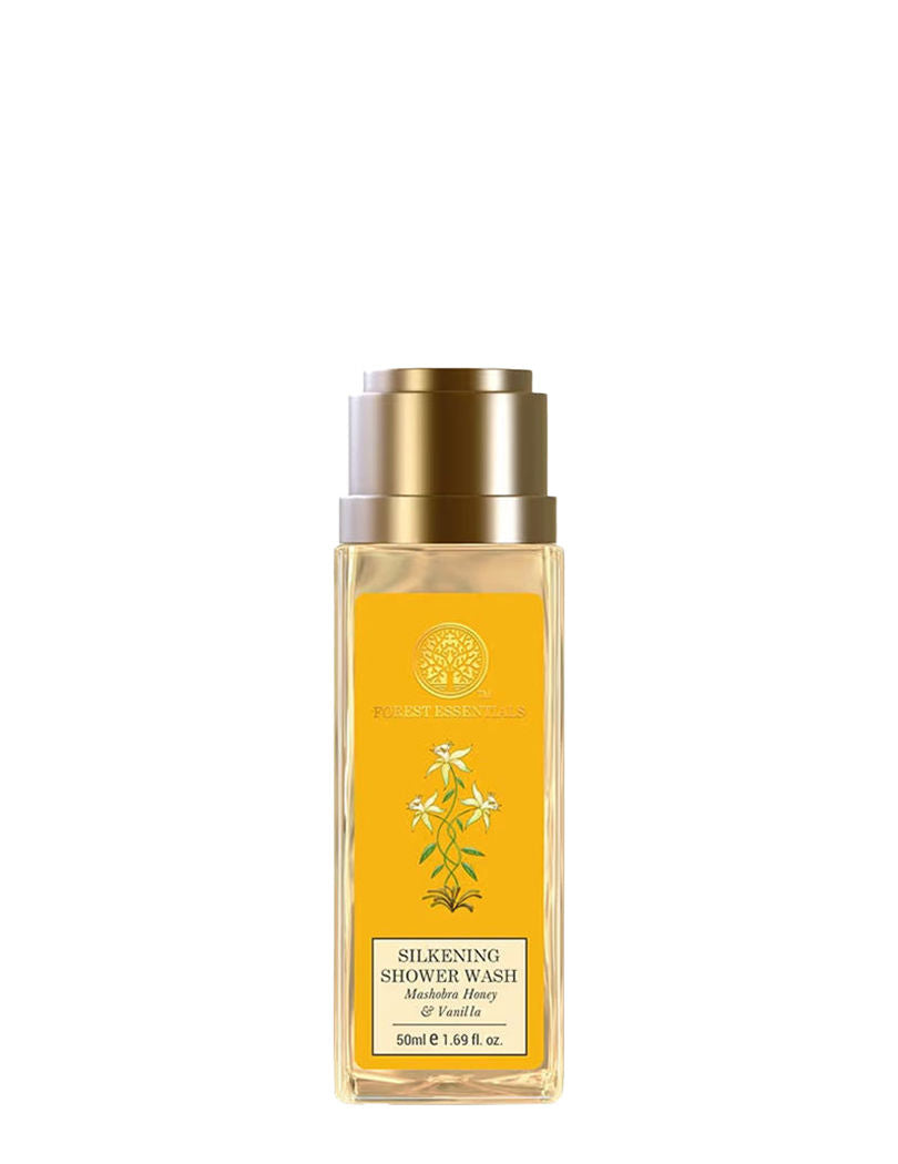 Forest Essentials Silkening Shower Wash Mashobra Honey & Vanilla - Ayurvedic Body Wash Sulphate Free, 50ml, Buy from Indicrest