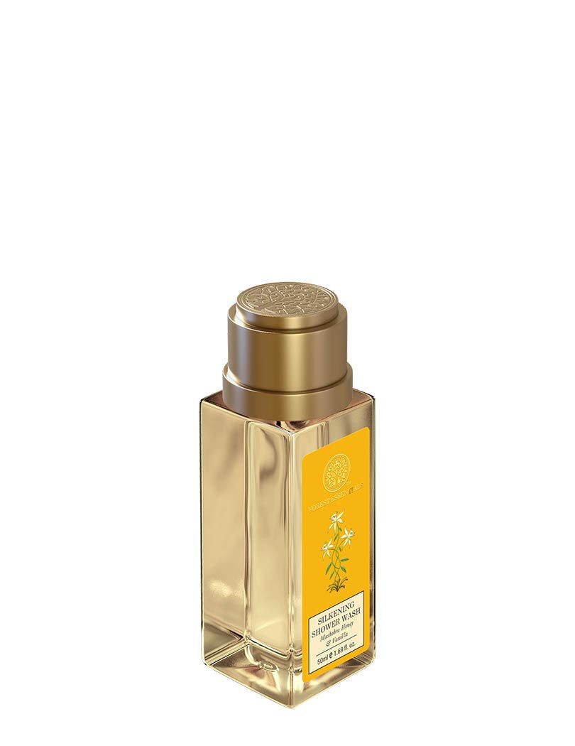 Forest Essentials Silkening Shower Wash Mashobra Honey & Vanilla - Ayurvedic Body Wash Sulphate Free, 50ml