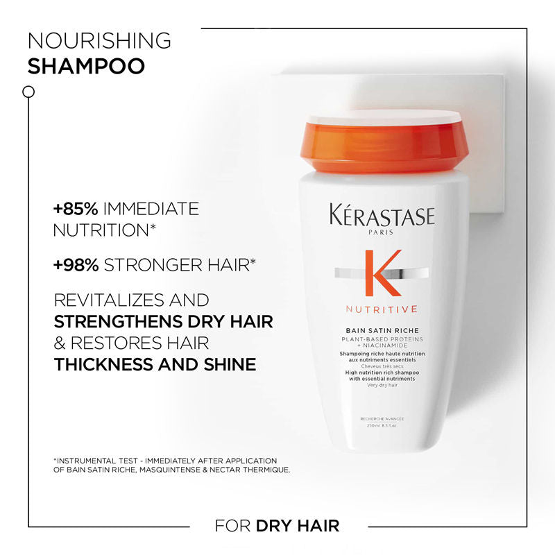 Kerastase Nutritive Riche Shampoo For Dry Hair, With Proteins & Niacinamide, Vegan, 250ml