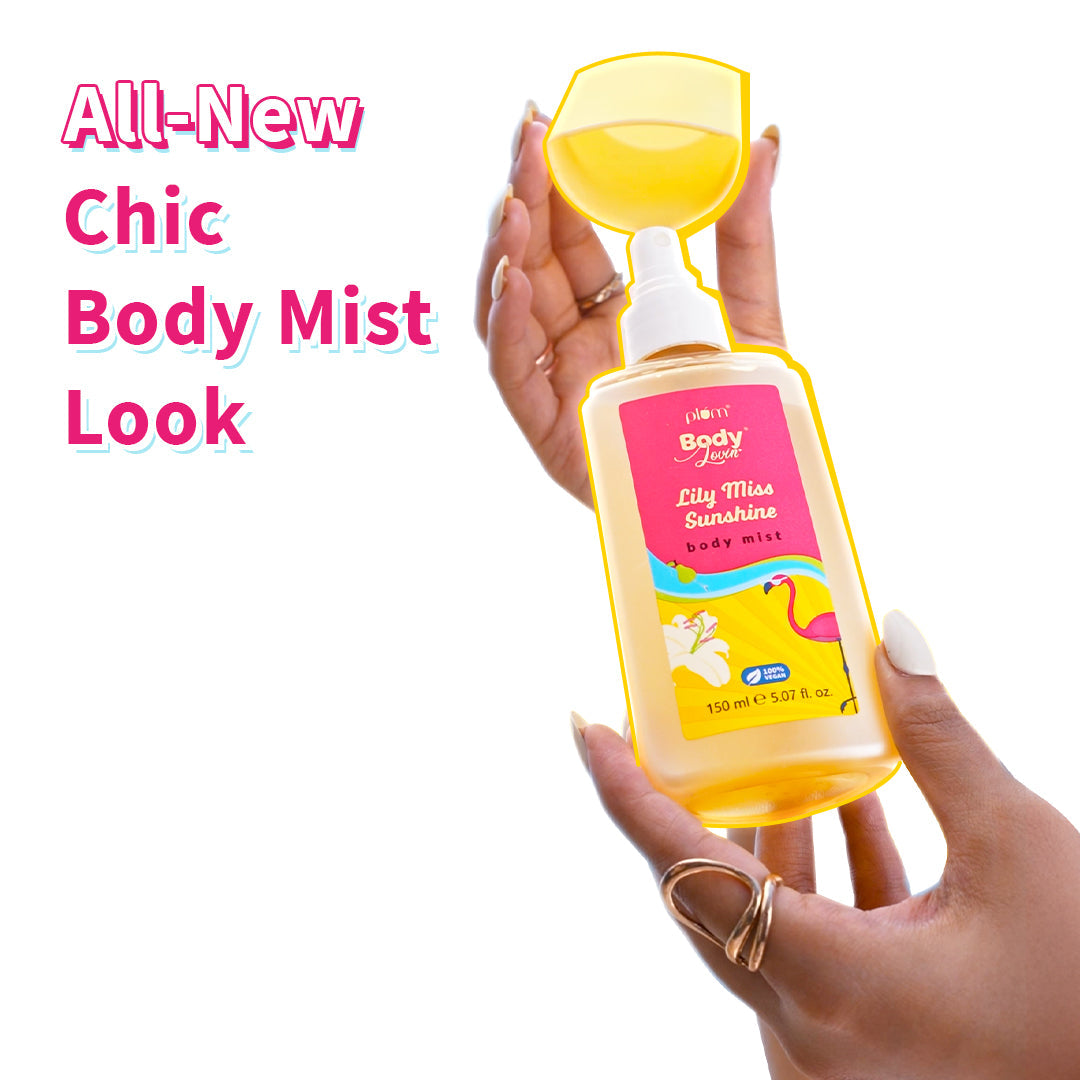 Plum Lily Miss Sunshine Body Mist by Plum BodyLovin' | Long Lasting | Travel-Friendly | Fruity-Floral Fragrance | Perfume Body Spray, 150ml Buy at Indicrest Image 3