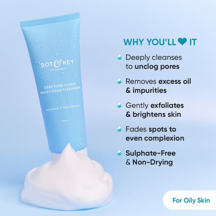 Dot & Key Deep Pore Clean Milky Foamy Cleanser, 100ml - Indicrest Buy at Indicrest Image 2